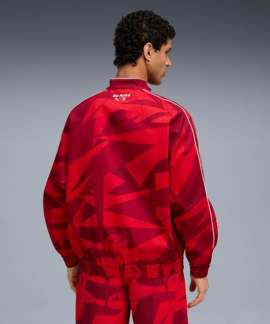zf4shion Red Geometric Track Jacket