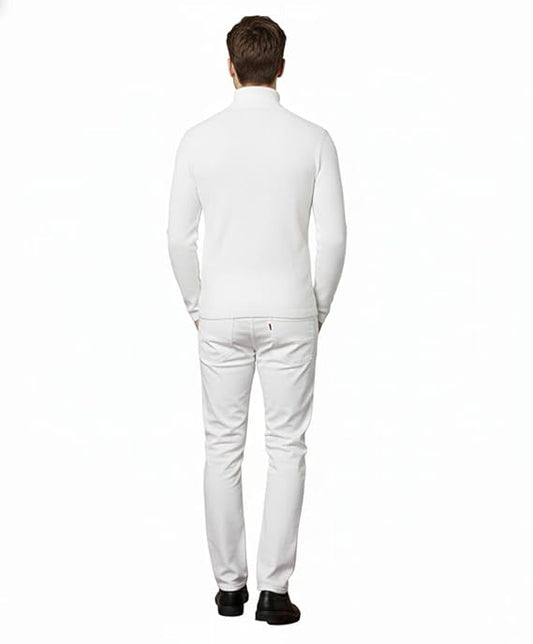 zf4shion PureKnit White Turtleneck Sweater
