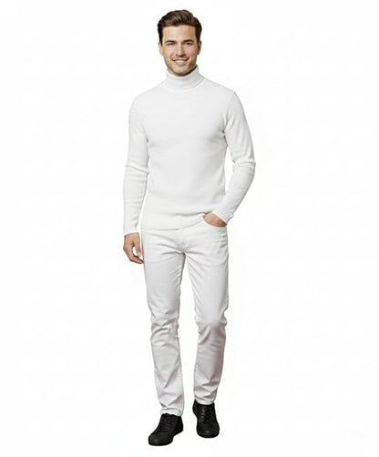 zf4shion PureKnit White Turtleneck Sweater
