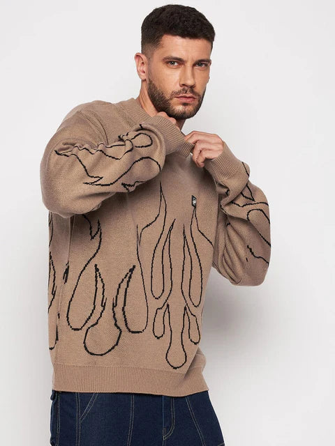 zf4shions Flame Knit Oversized Sweater