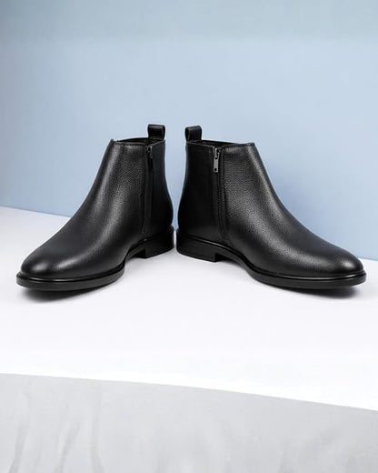 zf4shion NoirEdge Ankle Boots – Classic Black Formal Footwear