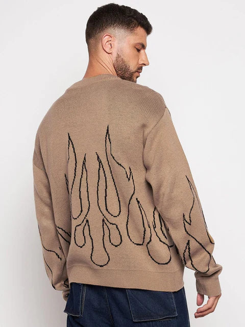zf4shions Flame Knit Oversized Sweater
