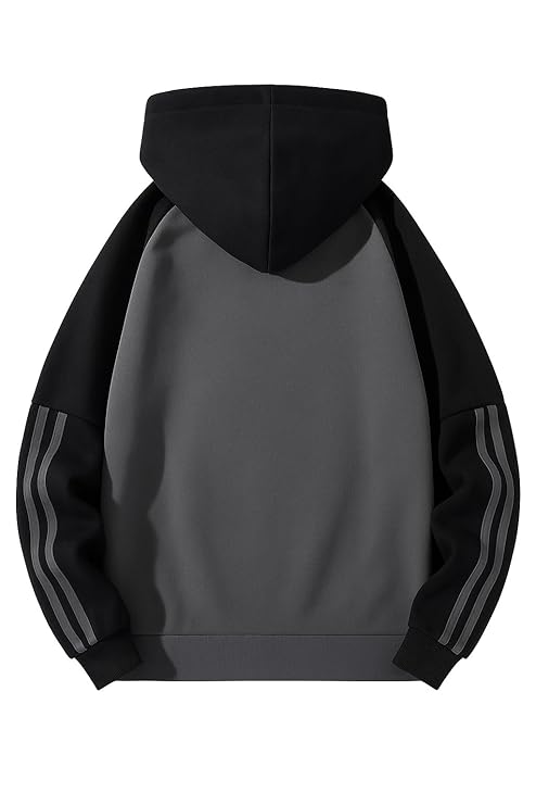 zf4shion Urban DuoTone Quarter-Zip Hoodie – Relaxed Fit Streetwear