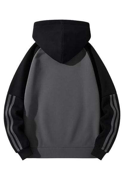 zf4shion Urban DuoTone Quarter-Zip Hoodie – Relaxed Fit Streetwear