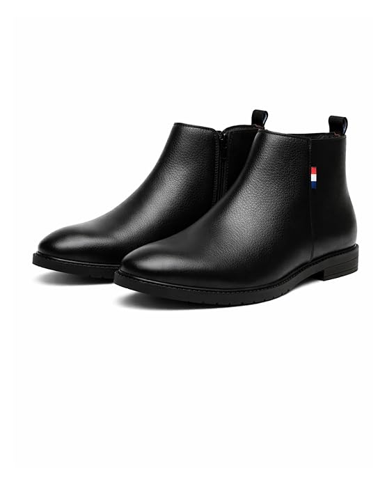 zf4shion NoirEdge Ankle Boots – Classic Black Formal Footwear