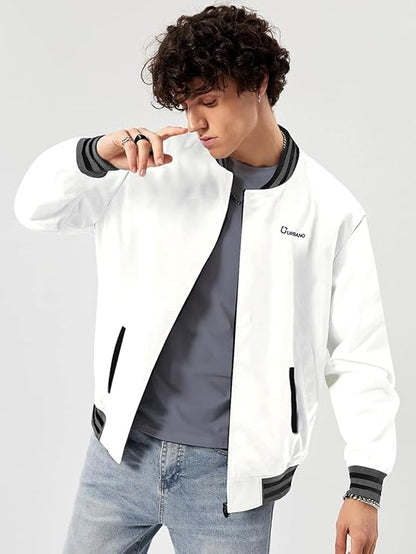 zf4shions Classic White Zip-Up Jacket