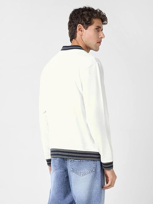 zf4shions Classic White Zip-Up Jacket