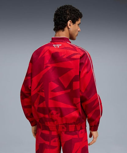 zf4shion Red Geometric Track Jacket