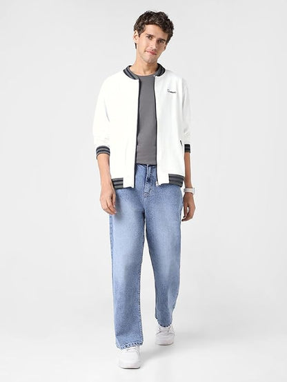 zf4shions Classic White Zip-Up Jacket