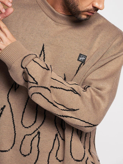 zf4shions Flame Knit Oversized Sweater