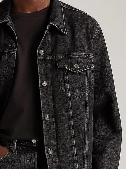 zf4shion UrbanCore Black Denim Jacket