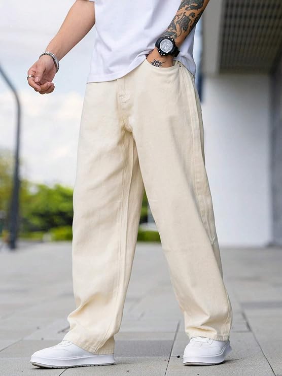 zf4shion IvoryFlow Loose Fit Pants