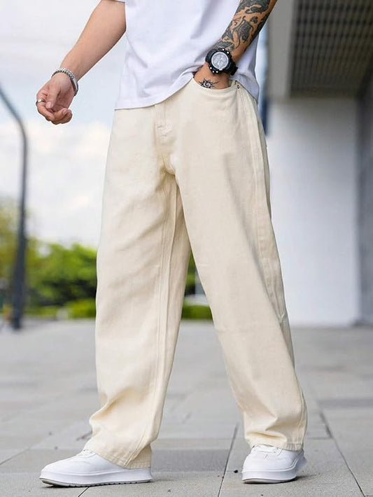 zf4shion IvoryFlow Loose Fit Pants