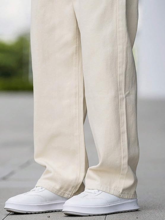 zf4shion IvoryFlow Loose Fit Pants