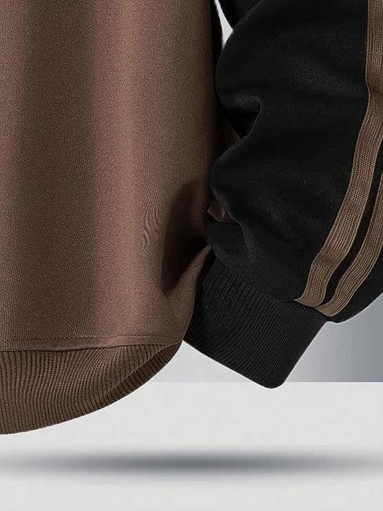 zf4shion Urban DuoTone Quarter-Zip Hoodie – Relaxed Fit Streetwear