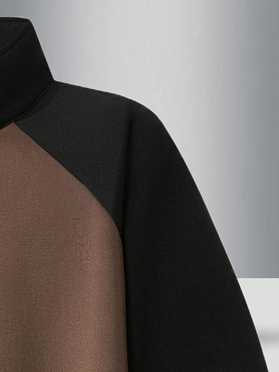 zf4shion Urban DuoTone Quarter-Zip Hoodie – Relaxed Fit Streetwear