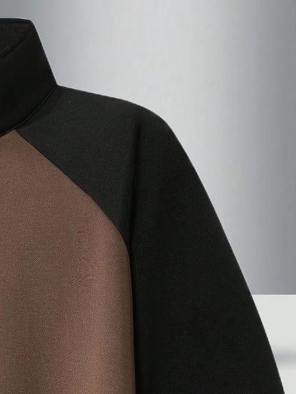 zf4shion Urban DuoTone Quarter-Zip Hoodie – Relaxed Fit Streetwear